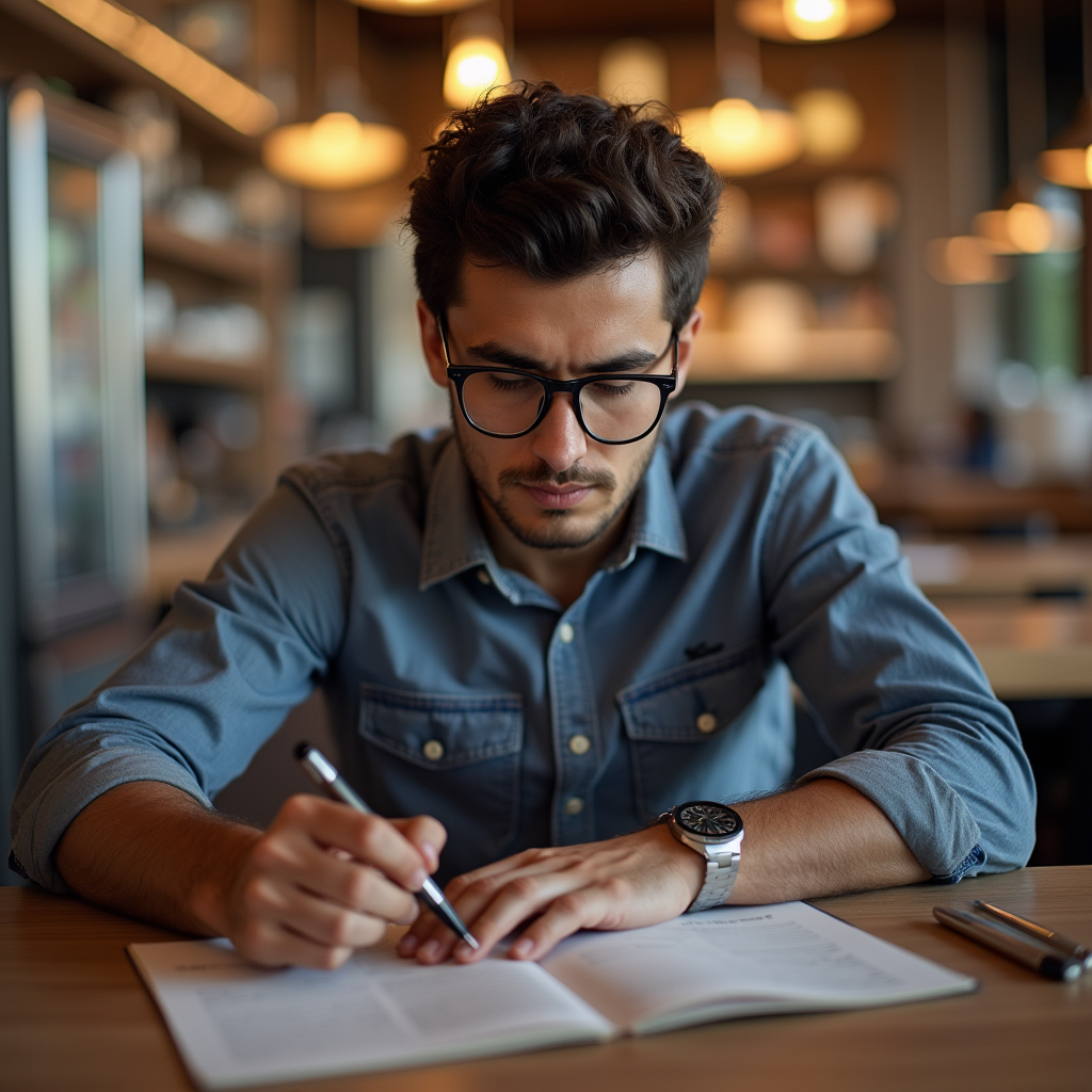 مرد جوان ایرانی در حال تصمیم گیری