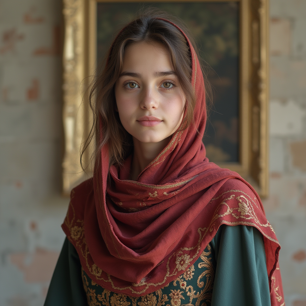 دختر نوجوان ایرانی با لباس سنتی