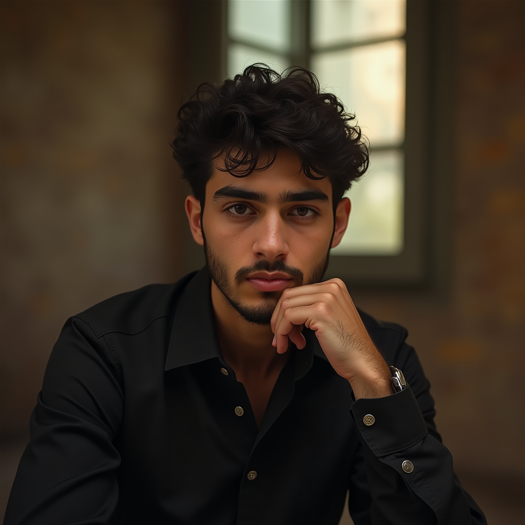 جوان ایرانی در حال تفکر و تصمیم گیری