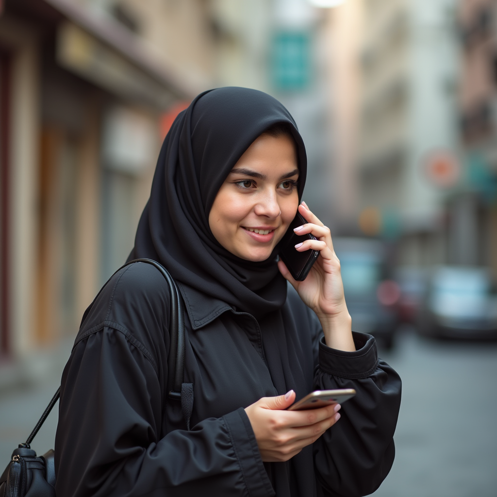 زن جوان ایرانی در حال صحبت با تلفن و تعیین مرزهای شخصی خودش