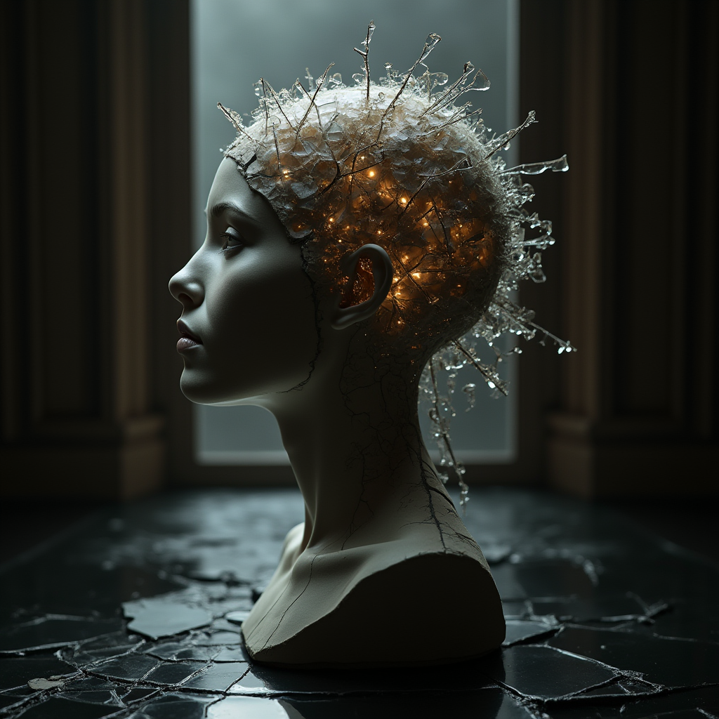 نماد یک ذهن آسیب دیده از رفتار تکانشی در محیط تاریک