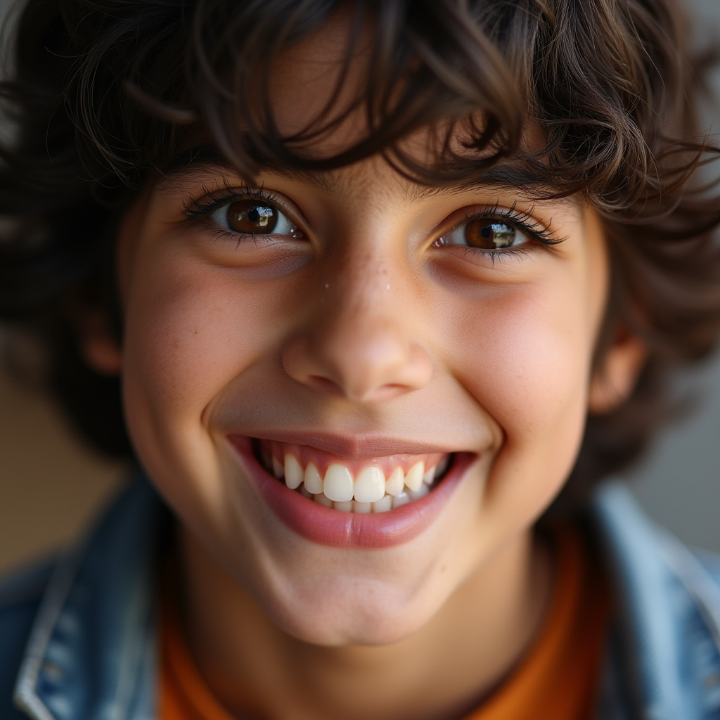 نوجوان ایرانی در حال لبخند زدن