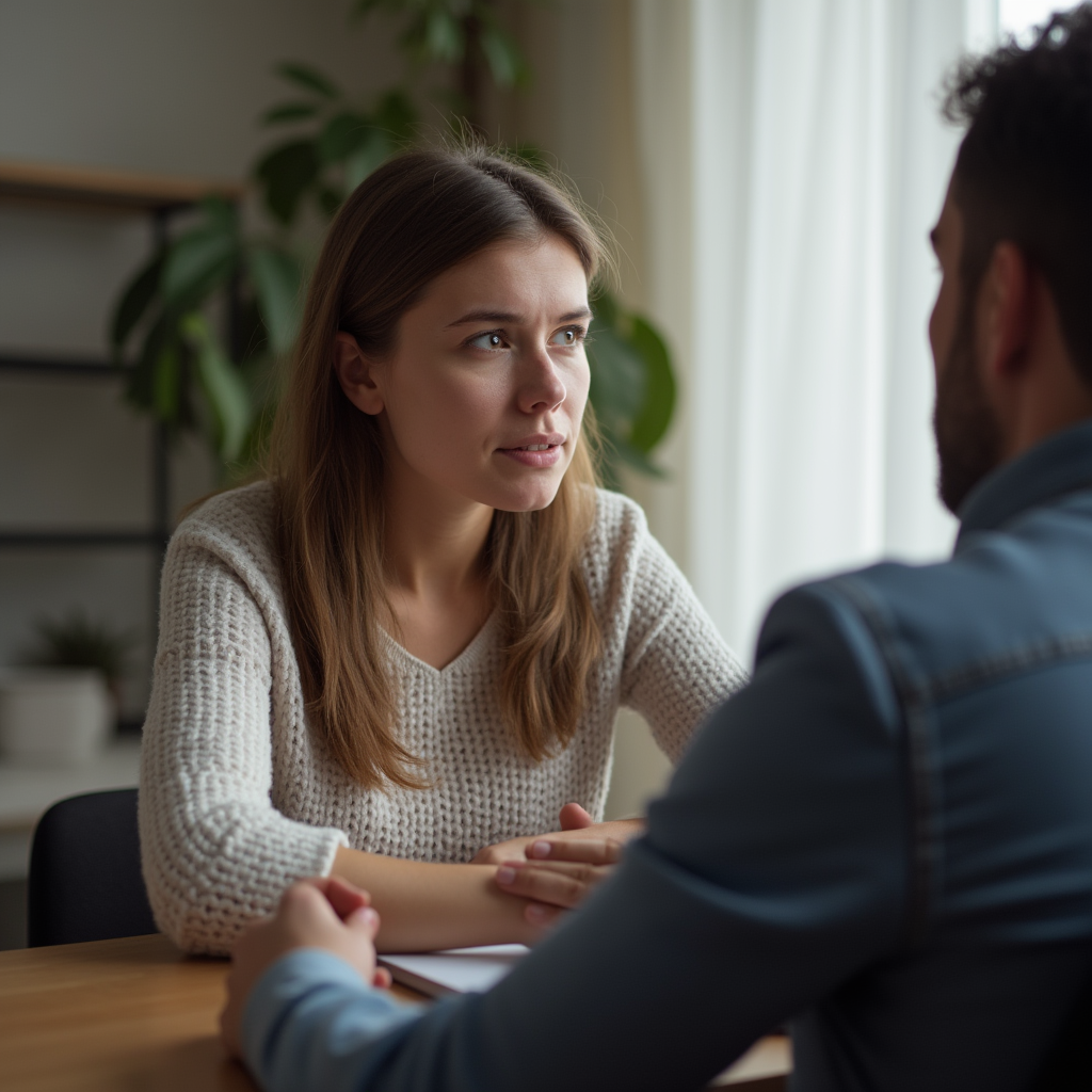 نمایی از فردی که در حال مشاوره با یک روانشناس درباره بحرانهای شخصی خود است