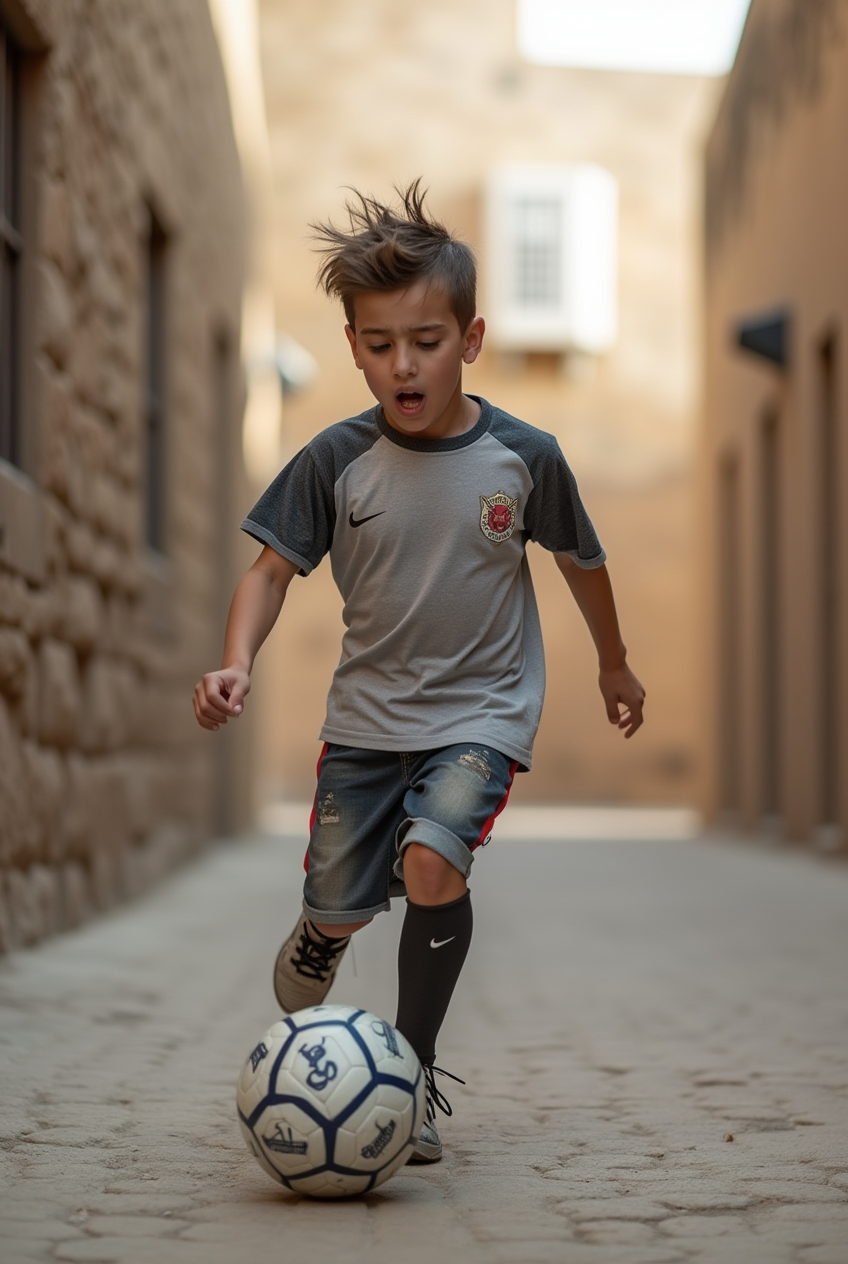 پسر نوجوان و بیش فعالی که دائما در حال توپ بازی در کوچه است