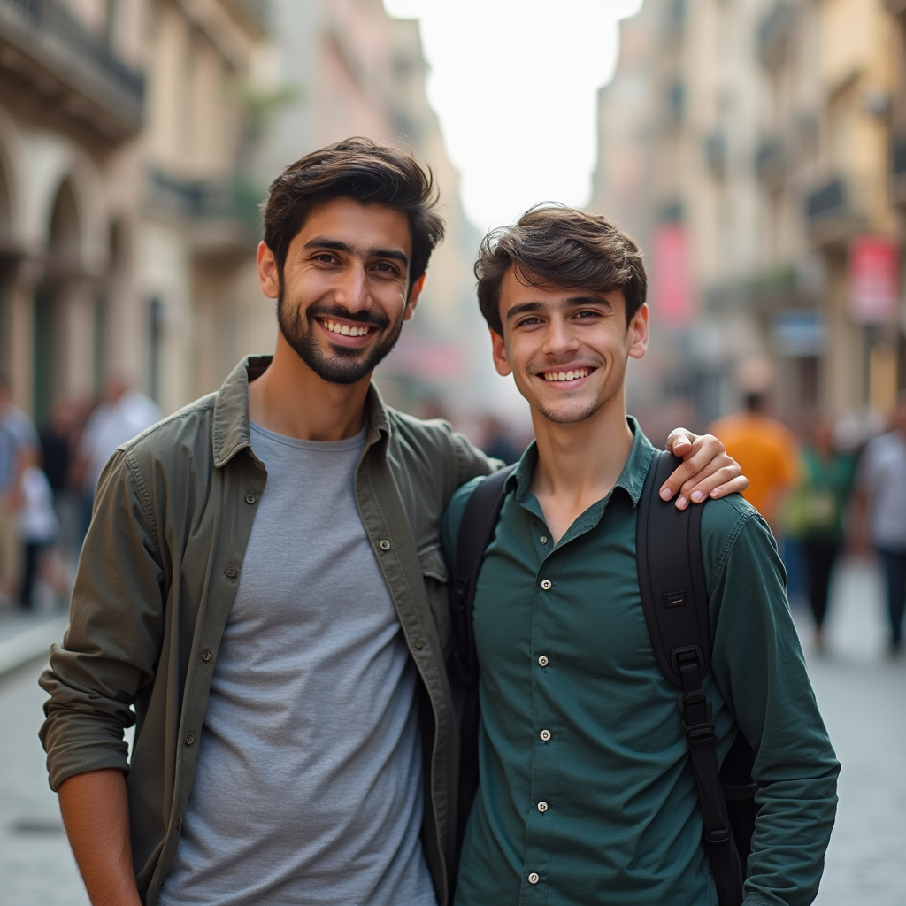 نوجوان و جوان ایرانی فعال و سرزنده در خیابان در کنار یکدیگر